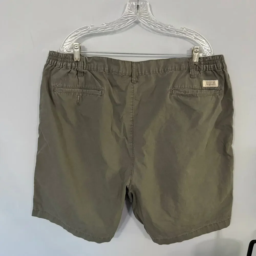 Wrangler Hero Originals Khaki Green Flat Front Shorts Men's Size 44 All Cotton